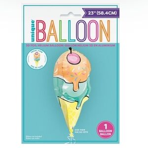 Unique Colorful Ice Cream Cone 3D Foil Balloon 23"